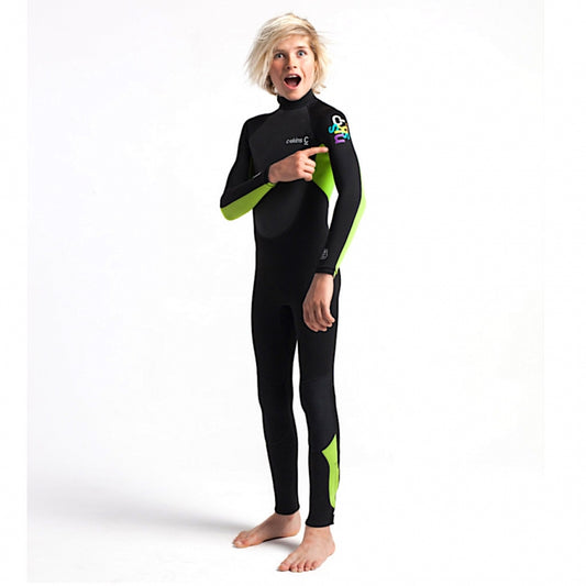 C-Skins Element 3/2mm Junior Wetsuit Back Lime Multi - JS
