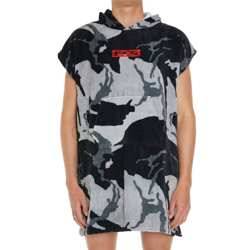 FCS Junior Poncho Beach Changing Robe Camo Black