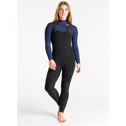 C-Skins Solace 4/3mm Womens Wetsuit Chest Zip Black Bluestone - UK 6