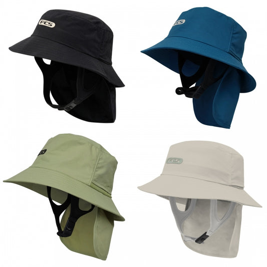 FCS Surf Bucket Hat - Black/Teal XL
