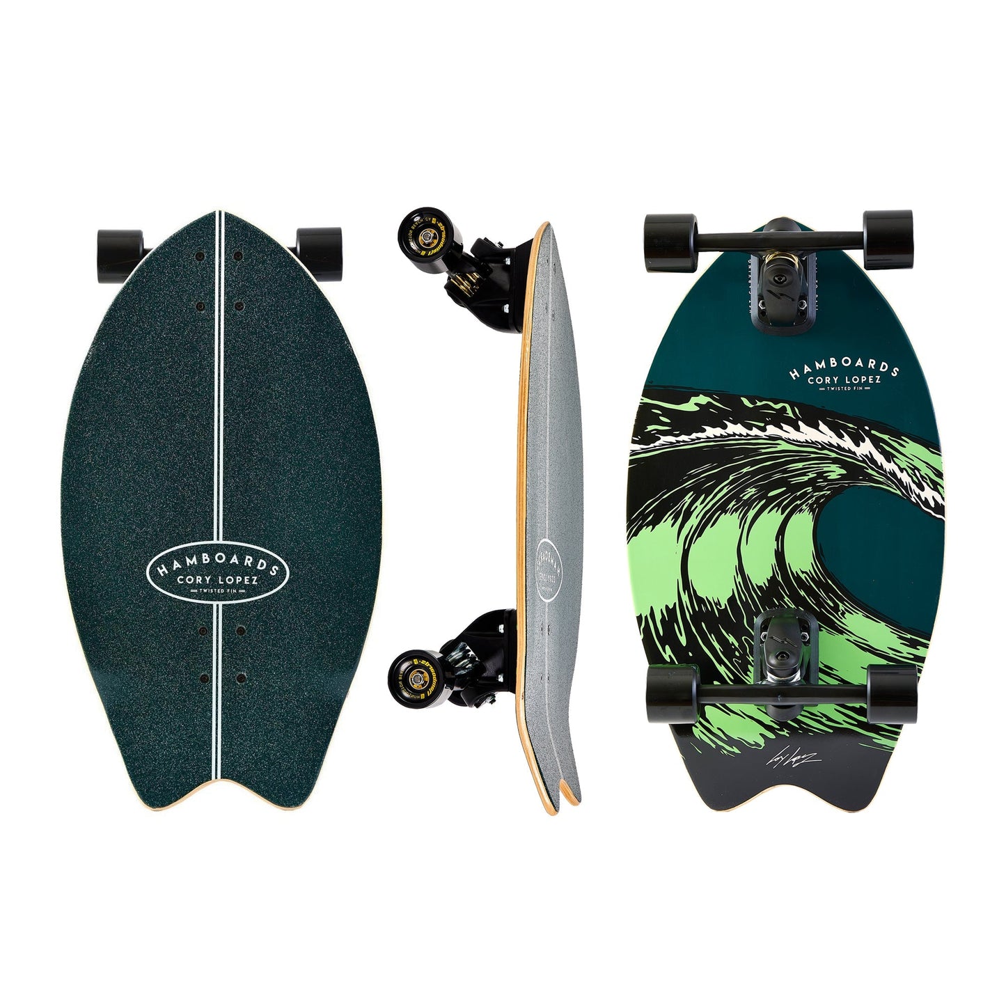 Hamboards - 26" The Corey Lopez Twisted Fin - Dark Teal