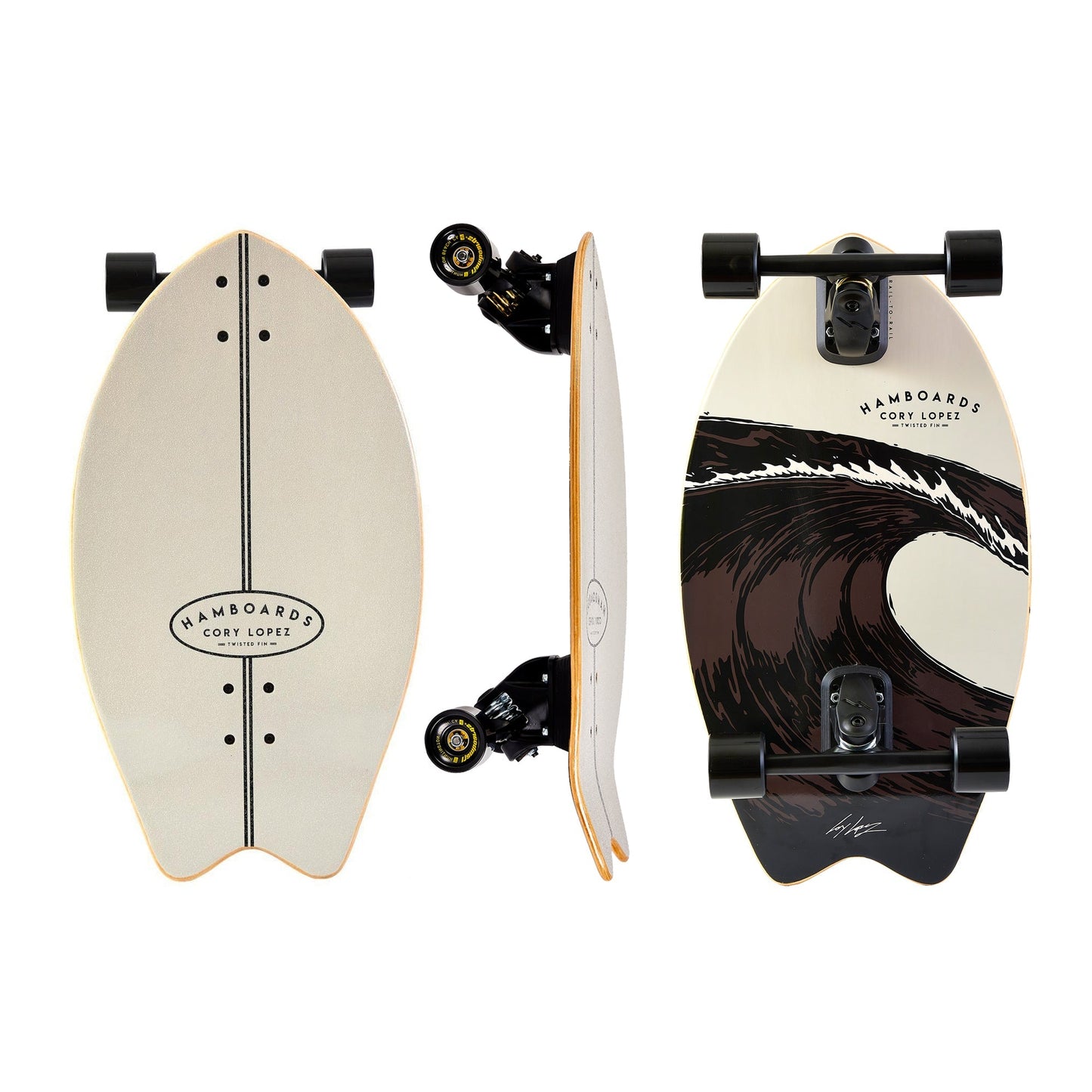 Hamboards - 26" The Corey Lopez Twisted Fin - Grey
