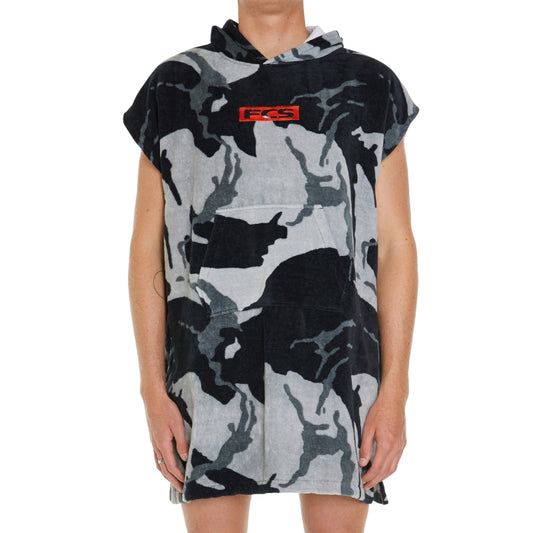 FCS Junior Poncho Beach Changing Robe Camo Black